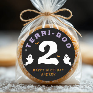 Halloween 2e Verjaardag Terri-Boo Twos Ghost Gothi Ronde Sticker
