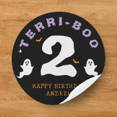 Halloween 2e Verjaardag Terri-Boo Twos Ghost Gothi Ronde Sticker