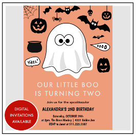 Halloween 2e verjaardag tweede onze kleine boo kaart