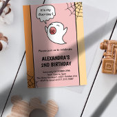 Halloween 2e verjaardag uitnodiging kleine boo sch