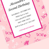 Halloween 2e verjaardag uitnodiging spooky roze