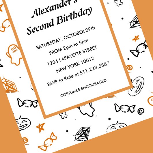 Halloween 2e verjaardag uitnodiging tweede geest