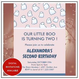 Halloween 2e verjaardag uitnodigingen kleine boo s