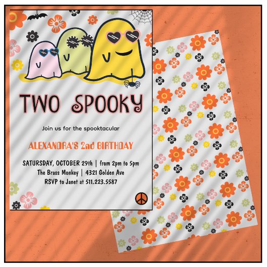 Halloween 2e verjaardag uitnodigingen leuke geeste