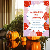 Halloween 2e verjaardag uitnodigingen pompoen meis