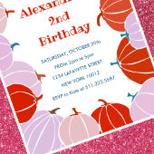 Halloween 2e verjaardag uitnodigingen pompoen meis