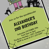 Halloween 2e verjaardag uitnodigingen schattig Mon