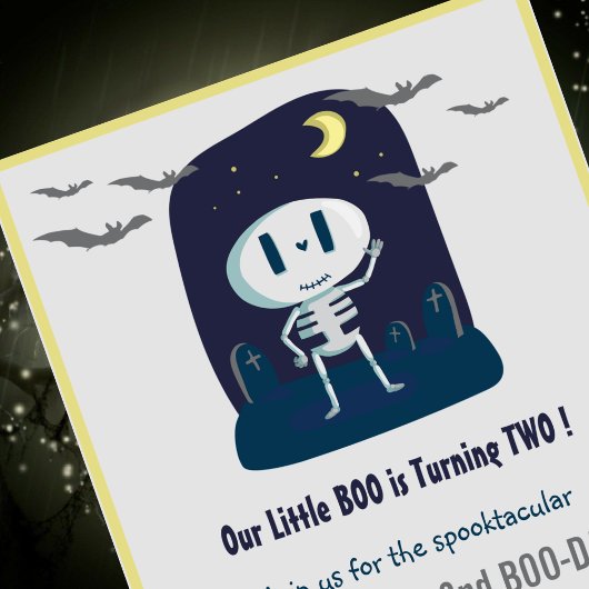 Halloween 2e verjaardag uitnodigingen schattig voo