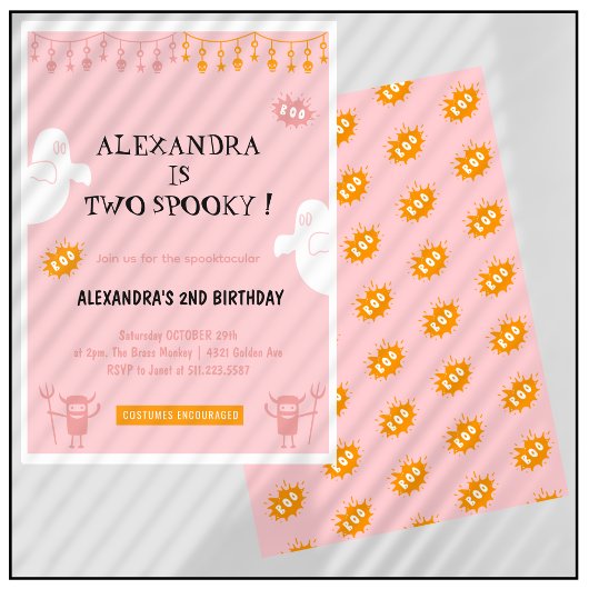 Halloween 2e verjaardag Uitnodigingen Spooktaculai