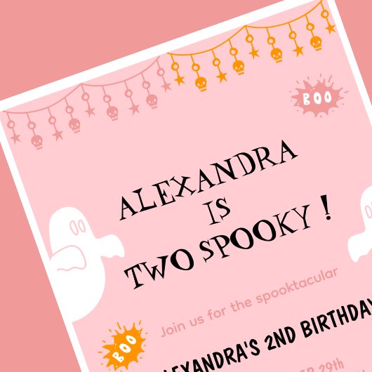 Halloween 2e verjaardag Uitnodigingen Spooktaculai