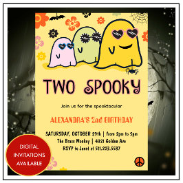Halloween 2e verjaardag uitnodigingen spooky geest