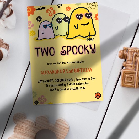 Halloween 2e verjaardag uitnodigingen spooky geest