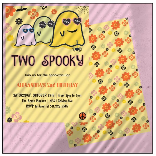 Halloween 2e verjaardag uitnodigingen spooky geest