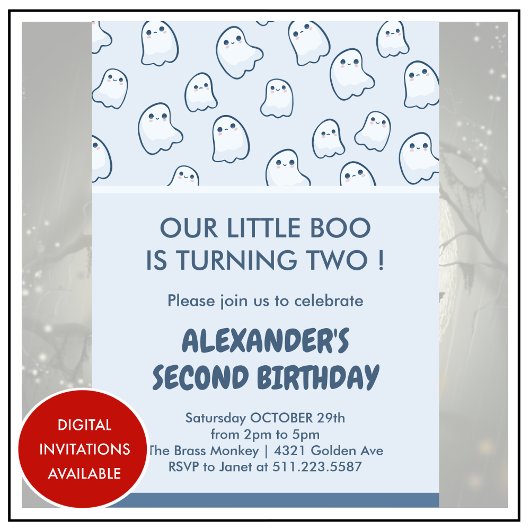 Halloween 2e verjaardag uitnodigingen tweede boek