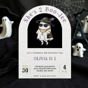 Halloween 2e verjaardagsfeestje Geest Twee Boujee Kaart