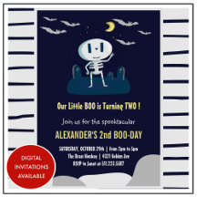 Halloween 2e verjaardagsuitnodiging boo spooktacul