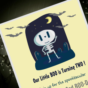Halloween 2e verjaardagsuitnodigingen onze kleine  kaart