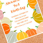 Halloween 2e verjaardagsuitnodigingen pompoen herf kaart