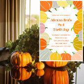 Halloween 2e verjaardagsuitnodigingen pompoen herf kaart