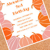 Halloween 2e verjaardagsuitnodigingen pompoen kind kaart