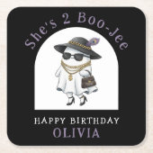 Halloween 2nd Birthday Party Ghost Two Boujee Kartonnen Onderzetters (Voorkant)