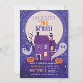 Halloween 2nd Ghosts Two Blue House-feest achtervo Kaart (Voorkant)