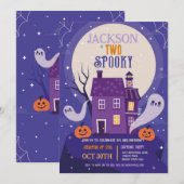 Halloween 2nd Ghosts Two Blue House-feest achtervo Kaart (Voorkant / Achterkant)