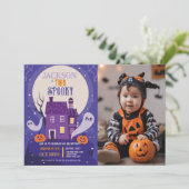 Halloween 2nd Ghosts Two Photo House Party achterv Kaart (Staand voorkant)