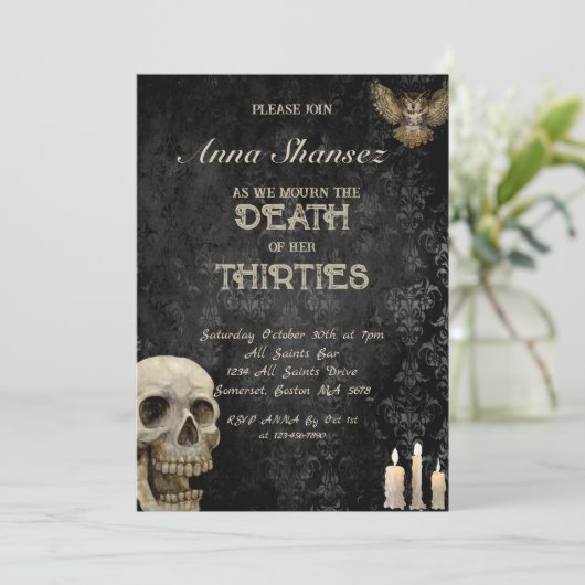 Halloween 30e,40e verjaardag kaart (Staand voorkant)