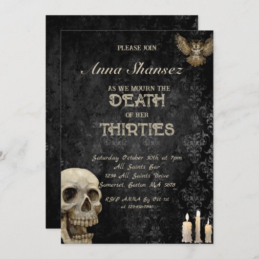 Halloween 30e,40e verjaardag kaart (Voorkant / Achterkant)