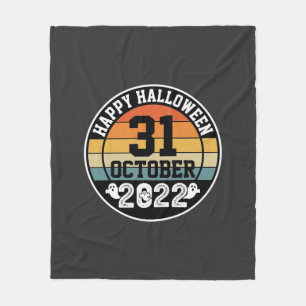 Halloween 31 oktober 2022 Zonsondergang Retro ontw Fleece Deken