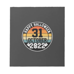 Halloween 31 oktober 2022 Zonsondergang Retro ontw Notitieblok