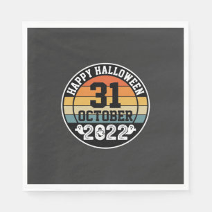 Halloween 31 oktober 2022 Zonsondergang Retro ontw Servet