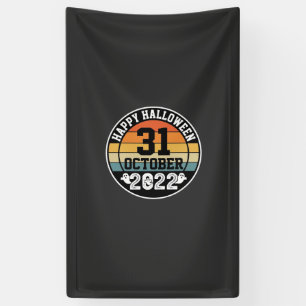 Halloween 31 oktober 2022 Zonsondergang Retro ontw Spandoek