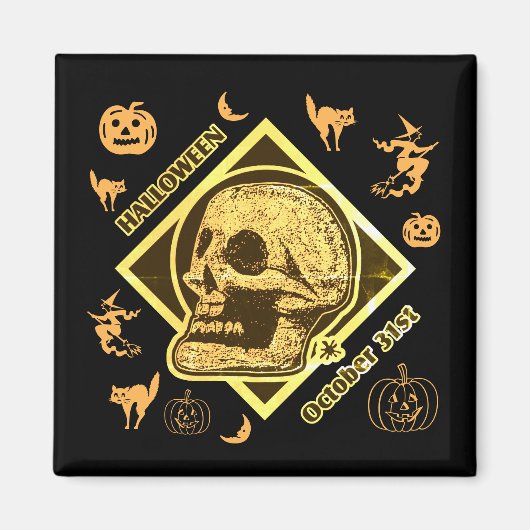 Halloween 31 oktober Collage Magnet (Voorkant)