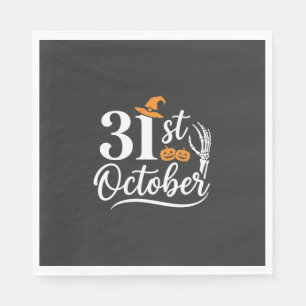 Halloween 31 oktober Pompoen Heksenhoed Ontwerp_1 Servet