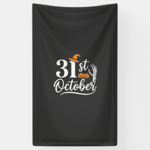 Halloween 31 oktober Pompoen Heksenhoed Ontwerp_1 Spandoek