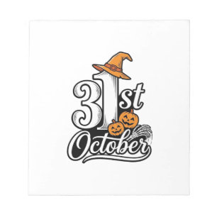 Halloween 31 oktober typografie shirt ontwerp_1 notitieblok