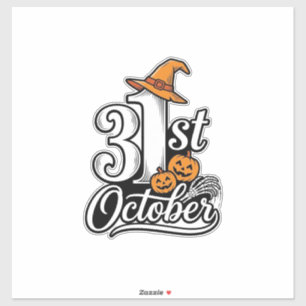 Halloween 31 oktober typografie shirt ontwerp_1 sticker