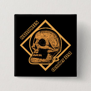 Halloween 31 oktober vierkante button 5,1 cm