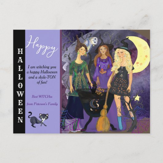 Halloween 3 heksen feestdagenkaart (Voorkant)