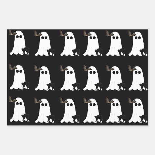 Halloween 3-pack inpakpapier platte vellen (Voorkant 2)