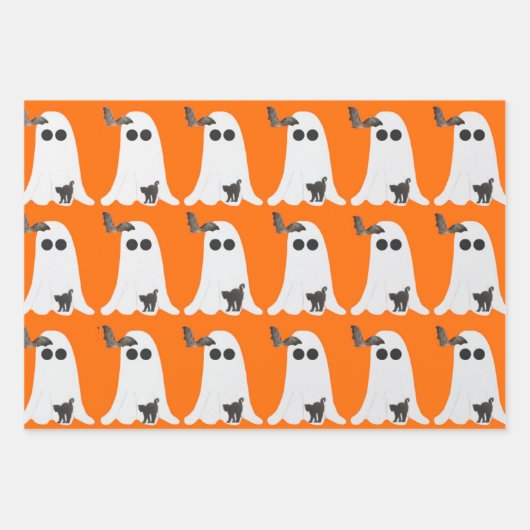 Halloween 3-pack inpakpapier platte vellen (Voorkant)