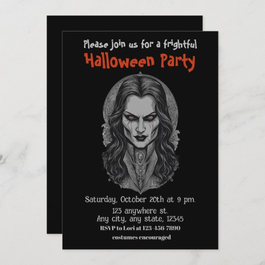 Halloween, 3 vampier, angstaanjagend, eng, c2 kaart (Voorkant / Achterkant)