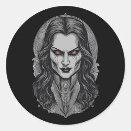 Halloween 3 vampier, enge, angstaanjagende vampier ronde sticker