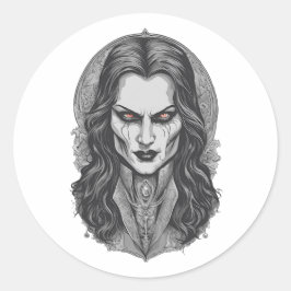 Halloween 3 vampier, horror, angstaanjagende vampi ronde sticker
