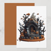 Halloween 3D Geheime Kitty Huis Feestdagenkaart (Voorkant / Achterkant)