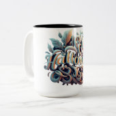 Halloween 3D Logo #2 Tweekleurige Koffiemok (Voorkant links)