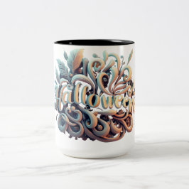 Halloween 3D Logo #2 Tweekleurige Koffiemok