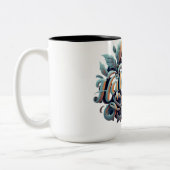 Halloween 3D Logo #2 Tweekleurige Koffiemok (Links)